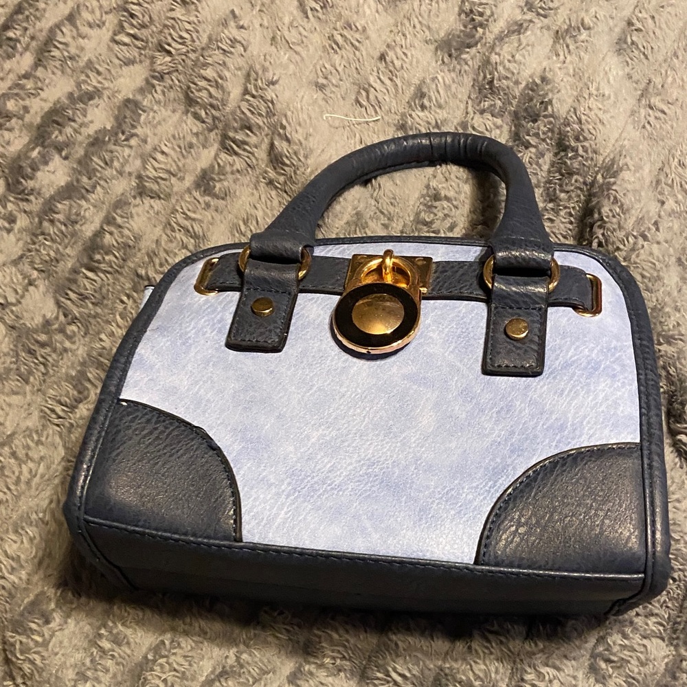 Elegant Blue and White Handbag